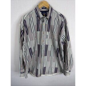 Salty Dog Gant Vintage Patchwork Stripe Shirt Mens L Tent Cloth Cotton